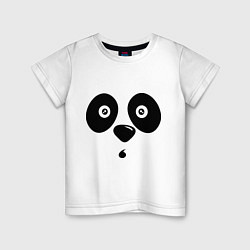Футболка хлопковая детская Мордочка панды, цвет: белый