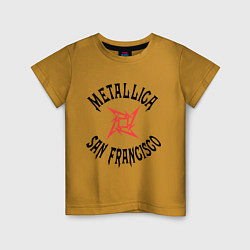 Футболка хлопковая детская Metallica: San Francisco, цвет: горчичный