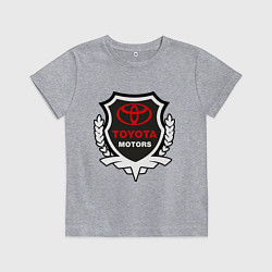 Футболка хлопковая детская Тойота моторс герб, цвет: меланж
