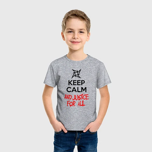 Детская футболка Keep Calm & Justice For All / Меланж – фото 3