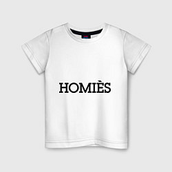 Футболка хлопковая детская Homies, цвет: белый