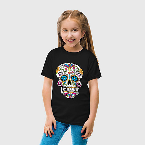 Детская футболка Skull decorated / Черный – фото 4