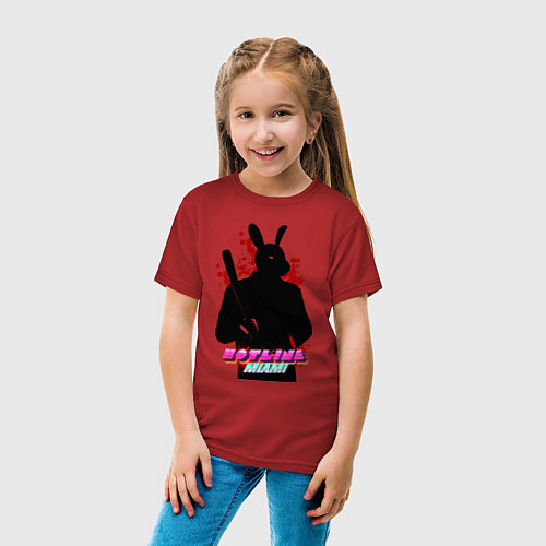 Детская футболка Hotline Miami: Rabbit / Красный – фото 4