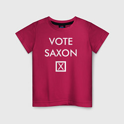 Футболка хлопковая детская Vote Saxon, цвет: маджента