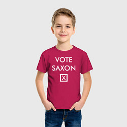 Футболка хлопковая детская Vote Saxon, цвет: маджента — фото 2