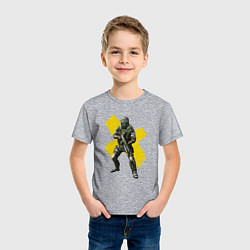 Футболка хлопковая детская STALKER: Yellow Cross, цвет: меланж — фото 2