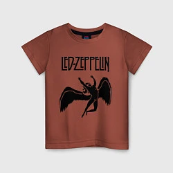 Футболка хлопковая детская Led Zeppelin Swan, цвет: кирпичный