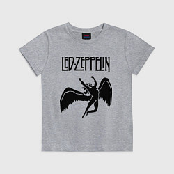 Футболка хлопковая детская Led Zeppelin Swan, цвет: меланж