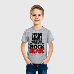 Футболка хлопковая детская AC/DC Rock, цвет: меланж — фото 2