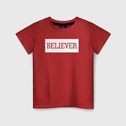 Футболка хлопковая детская 30 STM: Believer, цвет: красный
