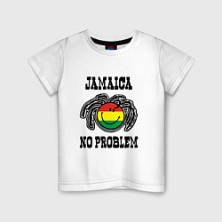 Футболка хлопковая детская Jamaica: No problem, цвет: белый