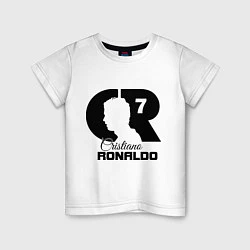 Футболка хлопковая детская CR Ronaldo 07, цвет: белый