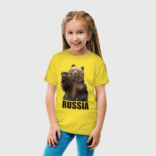 Детская футболка Russia: Poly Bear / Желтый – фото 4