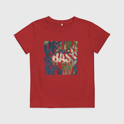 Футболка хлопковая детская Drum & Bass: The World, цвет: красный