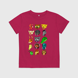 Футболка хлопковая детская Hotline Miami Masks, цвет: маджента