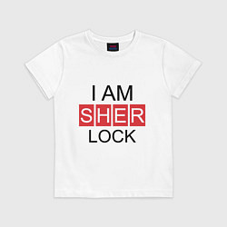 Футболка хлопковая детская I am Sherlock, цвет: белый