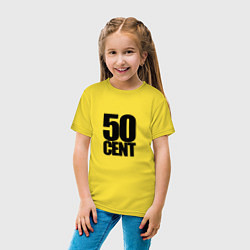 Футболка хлопковая детская 50 cent logo, цвет: желтый — фото 2