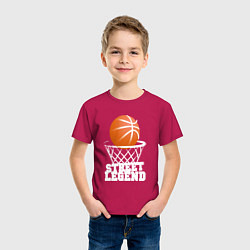 Футболка хлопковая детская Баскетбол, цвет: маджента — фото 2