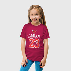 Футболка хлопковая детская Jordan 23, цвет: маджента — фото 2