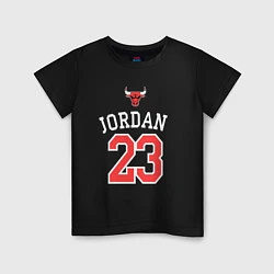 Футболка хлопковая детская Jordan 23, цвет: черный
