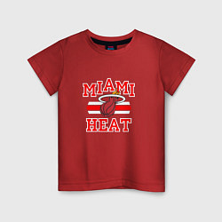 Футболка хлопковая детская Miami Heat, цвет: красный