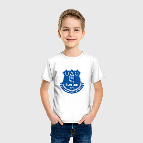 Детская футболка Эвертон logo - nil satis nisi optimum / Белый – фото 3