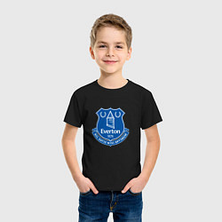 Футболка хлопковая детская Эвертон logo - nil satis nisi optimum, цвет: черный — фото 2