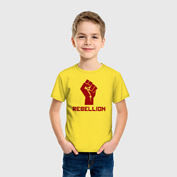 Футболка хлопковая детская REBELLION, цвет: желтый — фото 2