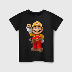 Футболка хлопковая детская Super Mario, цвет: черный