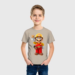 Футболка хлопковая детская Super Mario, цвет: миндальный — фото 2