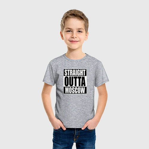 Детская футболка Straight Outta Moscow / Меланж – фото 3