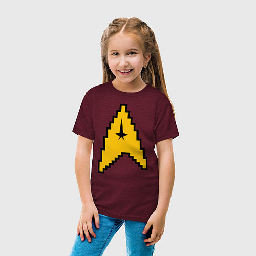 Детская футболка Star Trek: 8 bit / Меланж-бордовый – фото 4