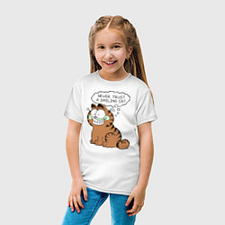 Футболка хлопковая детская Garfield: Smiling Cat, цвет: белый — фото 2
