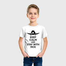 Футболка хлопковая детская Keep Calm & Stay With Rick, цвет: белый — фото 2