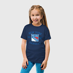 Футболка хлопковая детская New York Rengers, цвет: тёмно-синий — фото 2