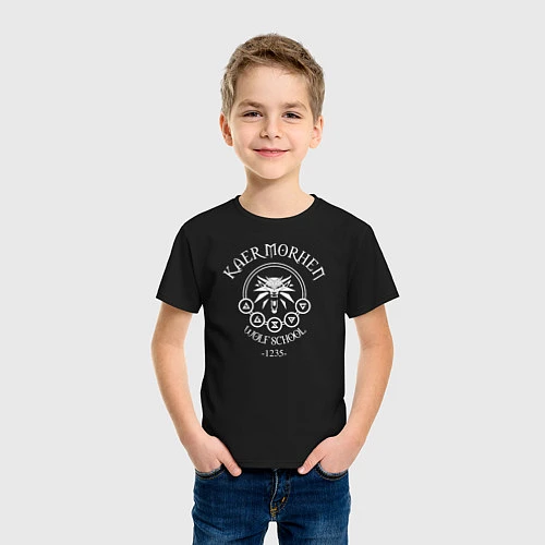 Детская футболка KAER MORHEN WOLF SCHOOL / Черный – фото 3