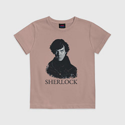 Футболка хлопковая детская Sherlock Art, цвет: пыльно-розовый