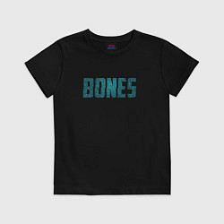 Футболка хлопковая детская Bones, цвет: черный