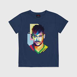 Футболка хлопковая детская Neymar: fun-art, цвет: тёмно-синий