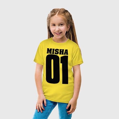 Детская футболка Миша 01 / Желтый – фото 4