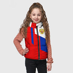 Детский жилет Russia: Geometry Tricolor, цвет: 3D-светло-серый — фото 2