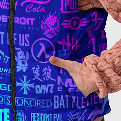 Детский жилет Неоновые геймерские лого, цвет: 3D-красный — фото 2