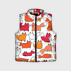 Детский жилет Милые лисы, цвет: 3D-черный