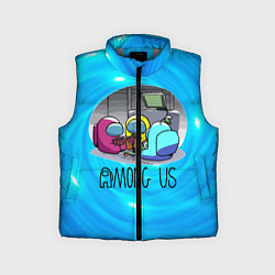 Детский жилет Among Us карты, цвет: 3D-светло-серый