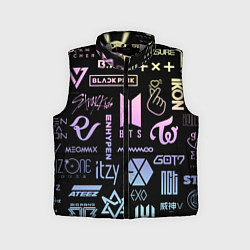 Детский жилет K-pop лого исполнителей, цвет: 3D-светло-серый
