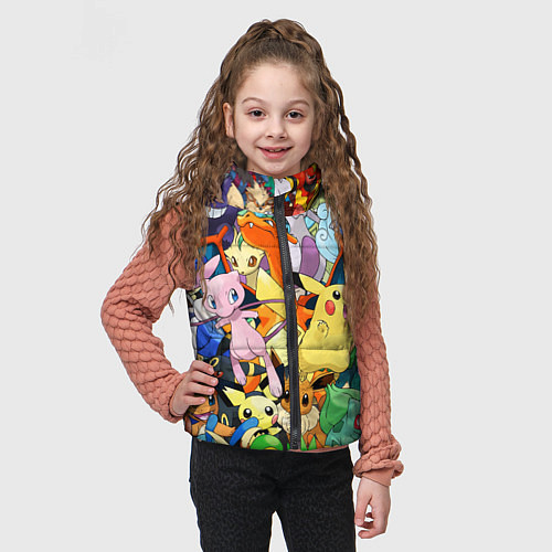 Детский жилет АНИМЕ, ПОКЕМОНЫ ВСЕ ПЕРСОНАЖИ POKEMON / 3D-Черный – фото 3
