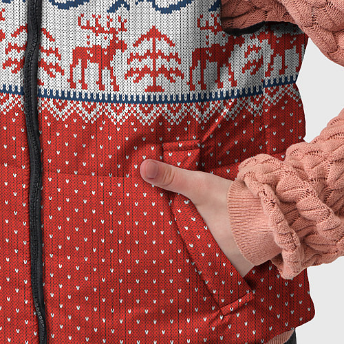 Детский жилет ВЯЗАНЫЙ УЗОР С ОЛЕНЯМИ / 3D-Светло-серый – фото 5