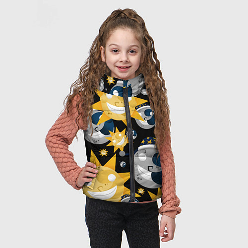 Детский жилет Солнце и Луна из FNAF Security Breach Паттерн / 3D-Черный – фото 3