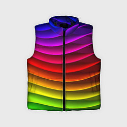 Детский жилет Color line neon pattern Abstraction Summer 2023, цвет: 3D-черный