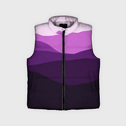 Детский жилет Фиолетовый градиент горы абстракция, цвет: 3D-светло-серый